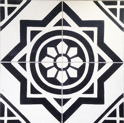 Poitiers B&W Encaustic Cement Tiles 20cm*20cm*1.5cm